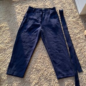 Wilfred tie front cropped pants (size 10, blue)